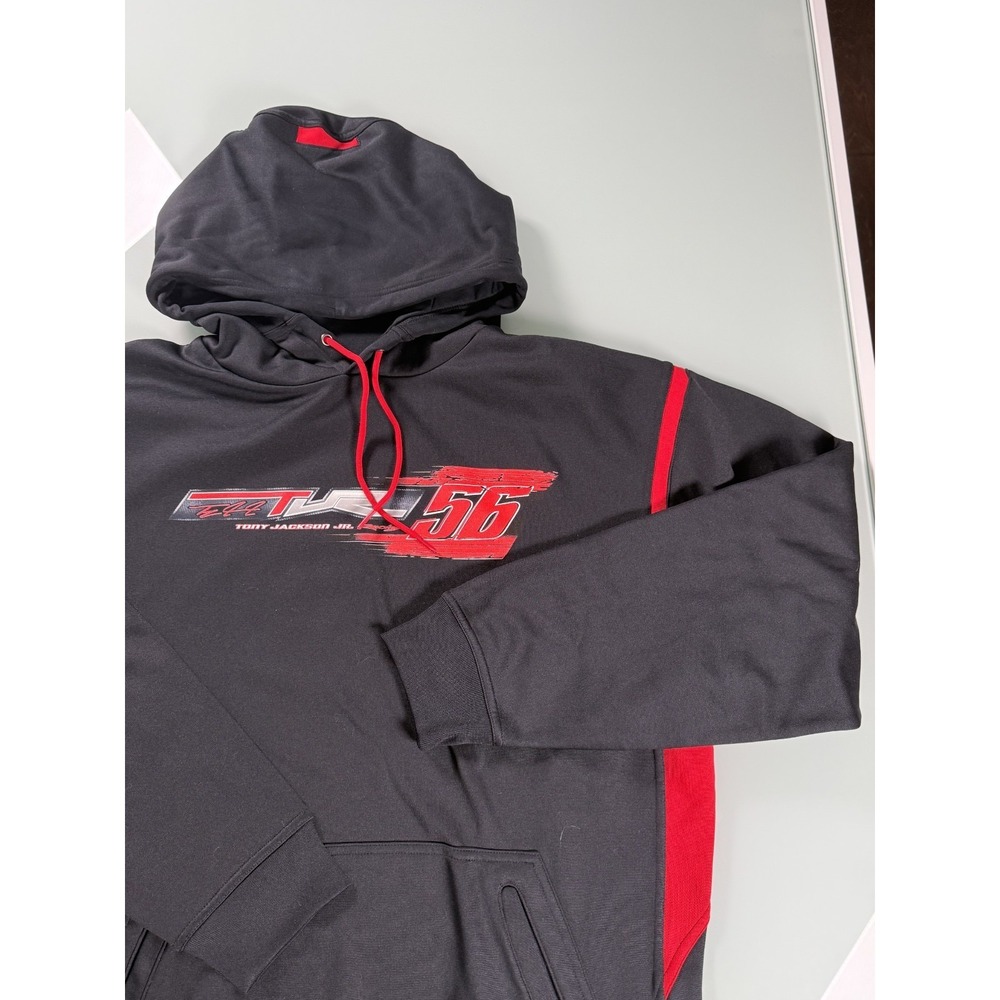 SPORT-TEC Black/ Red 100% Polyester Mens Tony Jackson Jr. Racing #56 Hoodie - XL